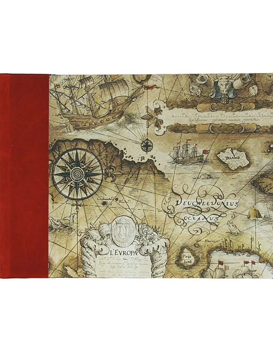 Bomo Art Half Leather Bound Sketch Book - Sailing Map