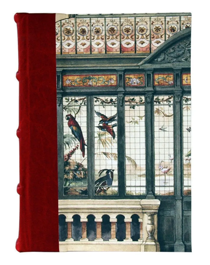 Bomo Art Large Half Leather Bound Journal - Birdhouse