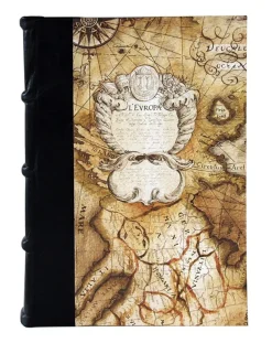 Bomo Art Large Half Leather Bound Journal - Sailing Map