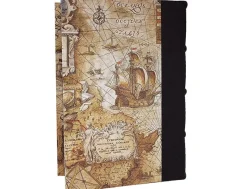 Bomo Art Large Half Leather Bound Journal - Sailing Map