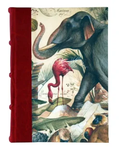 Bomo Art Large Half Leather Bound Journal - Wild Animals