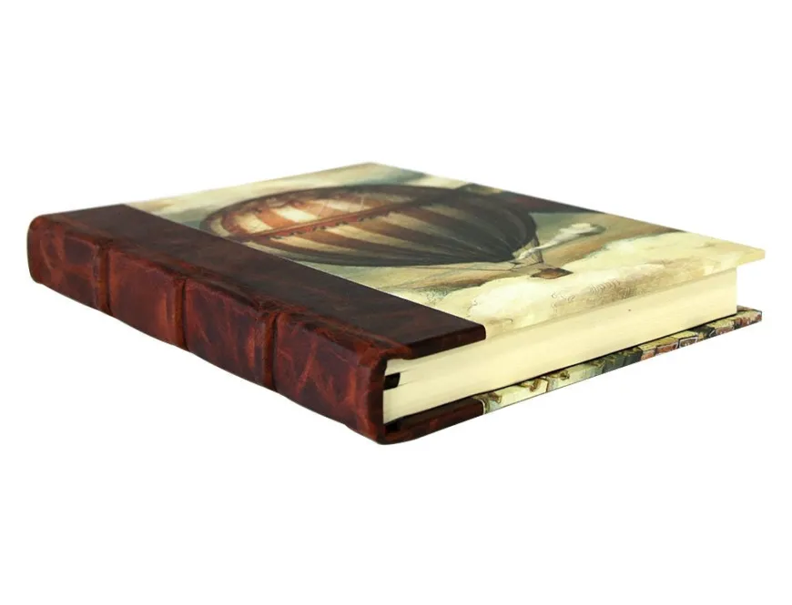 Bomo Art Large Half Leather Bound Journal - Balloons