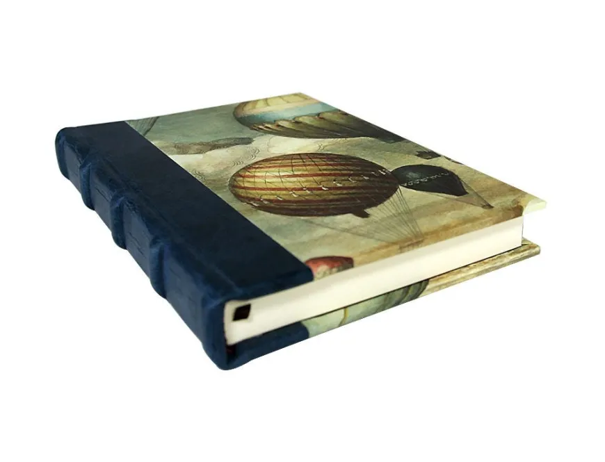 Bomo Art Medium Half Leather Bound Journal - Balloons