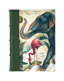 Bomo Art Medium Half Leather Bound Journal - Wild Animals