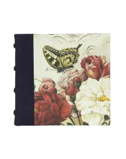 Bomo Art Square Half Leather Bound Journal - Roses