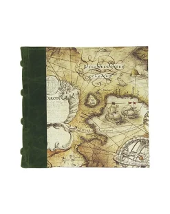 Bomo Art Square Half Leather Bound Journal - Sailing Map