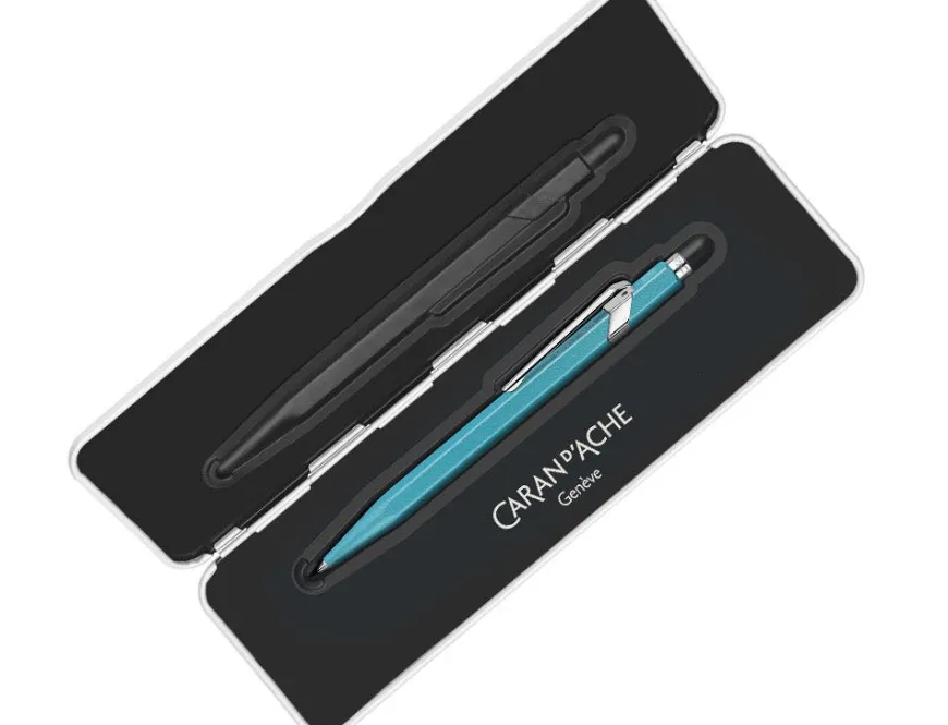 Caran d’Ache 849 Colormat-X Turquoise Ballpoint Pen & Kartos C5 Writing Set