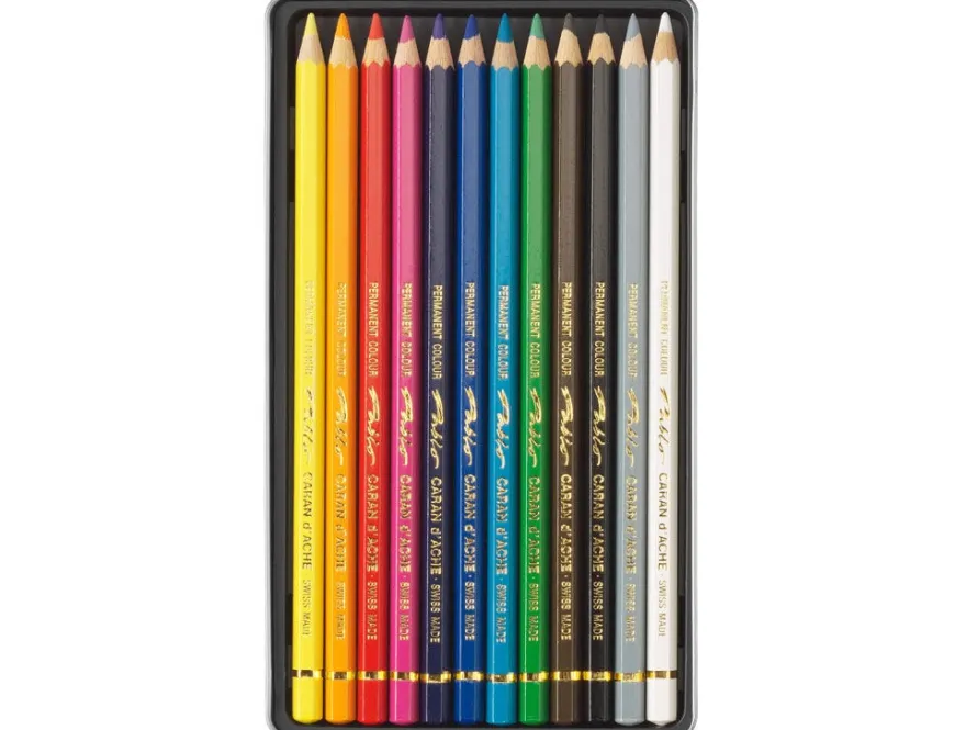 Caran d’Ache Pablo 12 Permanent Assorted Colour Pencil Tin