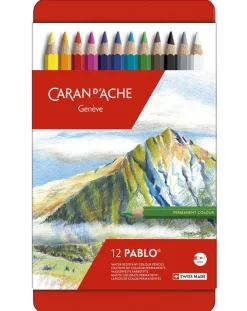 Caran d’Ache Pablo 12 Permanent Assorted Colour Pencil Tin