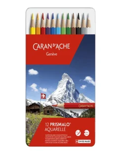 Caran d’Ache Prismalo Aquarelle 12 Water-soluble Assorted Colour Pencil Tin