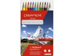 Caran d’Ache Prismalo Aquarelle 12 Water-soluble Assorted Colour Pencil Tin