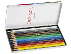 Caran d’Ache Prismalo Aquarelle 12 Water-soluble Assorted Colour Pencil Tin