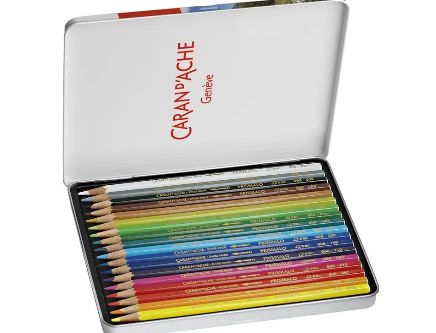 Caran d’Ache Prismalo Aquarelle 18 Water-soluble Assorted Colour Pencil Tin