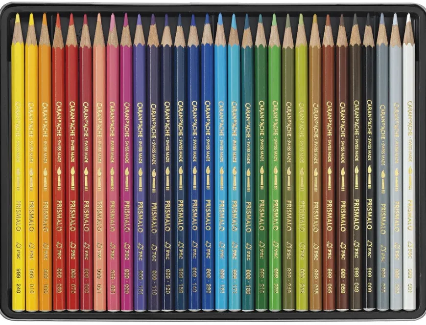 Caran d’Ache Prismalo Aquarelle 30 Water-soluble Assorted Colour Pencil Tin