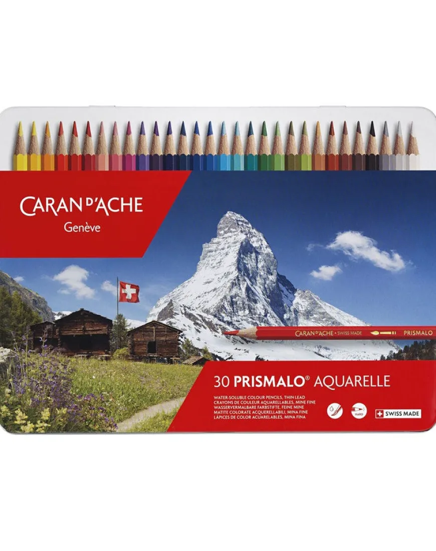 Caran d’Ache Prismalo Aquarelle 30 Water-soluble Assorted Colour Pencil Tin