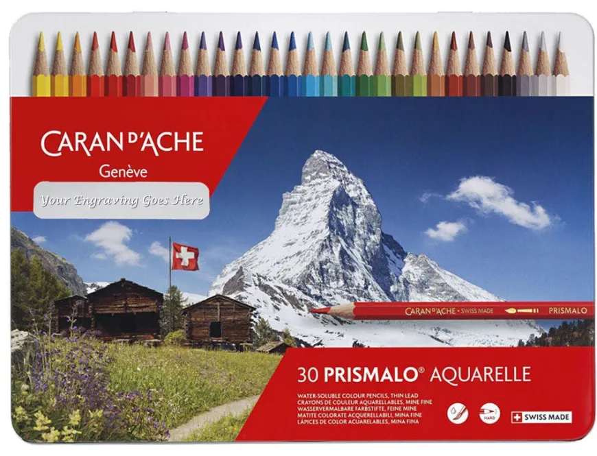 Caran d’Ache Prismalo Aquarelle 30 Water-soluble Assorted Colour Pencil Tin