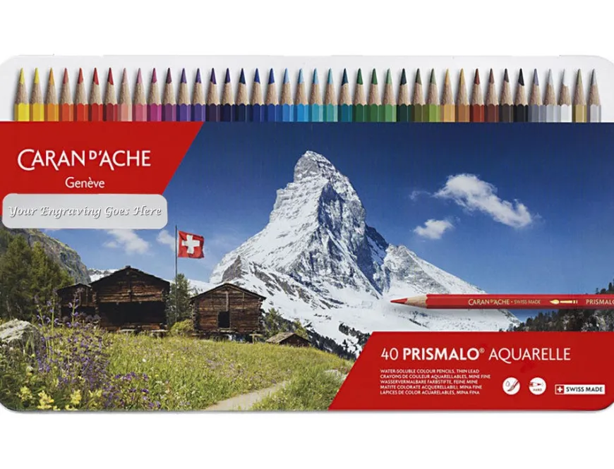 Caran d’Ache Prismalo Aquarelle 40 Water-soluble Assorted Colour Pencil Tin