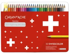 Caran d’Ache Swisscolor 30 Water-Resistant Assorted Colour Pencil Tin