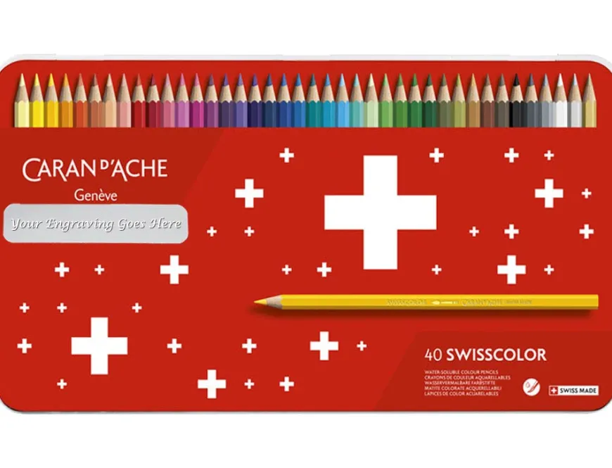 Caran d’Ache Swisscolor 40 Water-soluble Assorted Colour Pencil Tin