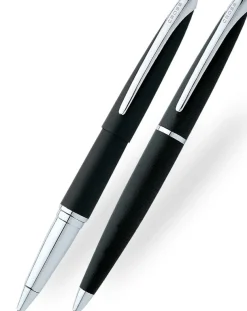 Cross ATX Basalt Black Ballpoint & Rollerball Pen Set