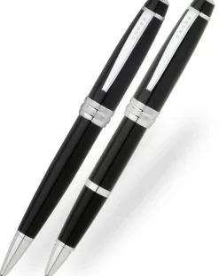 Cross Bailey Black Lacquer Ballpoint & Rollerball Set
