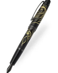 Cross Bailey Zodiac Year of the Horse Matte Black Lacquer Fountain Pen