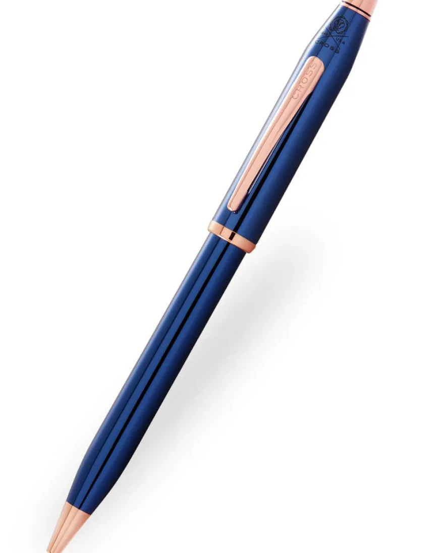 Cross Century II Blue Rose Gold Trim Ballpoint Pen