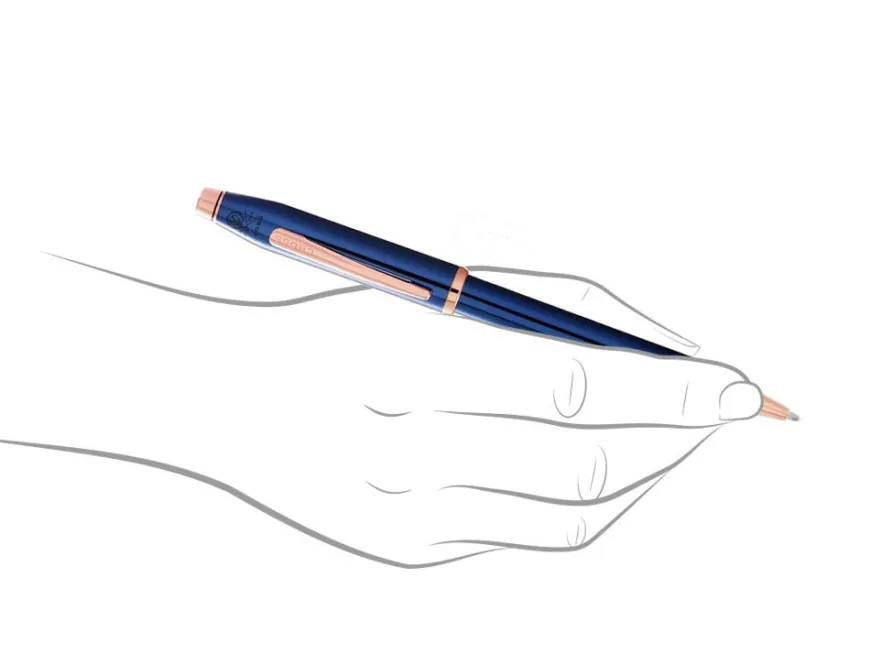 Cross Century II Blue Rose Gold Trim Ballpoint Pen