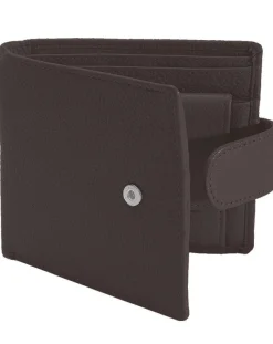 Dents Beauley Grained Leather Billfold Coin Pocket Wallet - Chocolate