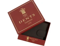 Dents Beauley Grained Leather Billfold Coin Pocket Wallet - Chocolate