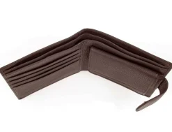 Dents Beauley Grained Leather Billfold Coin Pocket Wallet - Chocolate