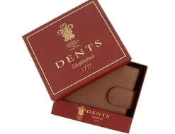 Dents Beauley Grained Leather Billfold Coin Pocket Wallet - Cognac