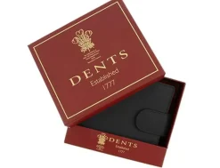 Dents Beauley Grained Leather Billfold Coin Pocket Wallet - Black