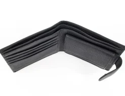 Dents Beauley Grained Leather Billfold Coin Pocket Wallet - Black