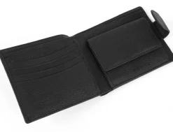Dents Beauley Grained Leather Billfold Coin Pocket Wallet - Black