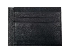 Dents Cherwell Pebble Grain Leather Card Holder with RFID Blocking - Black & Bordeaux