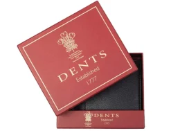 Dents Cherwell Pebble Grain Leather Bifold Wallet & Money Clip with RFID Blocking - Black & Bordeaux