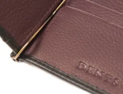 Dents Cherwell Pebble Grain Leather Bifold Wallet & Money Clip with RFID Blocking - Black & Bordeaux