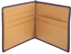 Dents Cherwell Pebble Grain Leather Bifold Wallet & Money Clip with RFID Blocking - Bordeaux & Tan