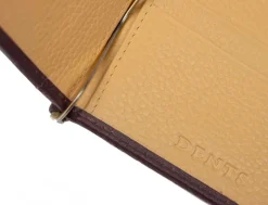 Dents Cherwell Pebble Grain Leather Bifold Wallet & Money Clip with RFID Blocking - Bordeaux & Tan