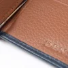 Dents Cherwell Pebble Grain Leather Bifold Wallet & Money Clip with RFID Blocking - Navy & Cognac