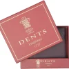 Dents Cherwell Slim Pebble Grain Leather Bifold Wallet with RFID Protection - Bordeaux & Tan