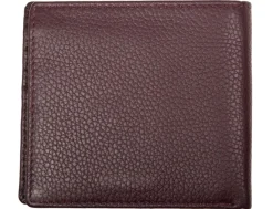 Dents Cherwell Slim Pebble Grain Leather Bifold Wallet with RFID Protection - Bordeaux & Tan