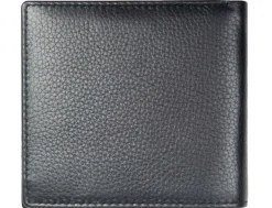 Dents Cherwell Slim Pebble Grain Leather Bifold Wallet with RFID Protection - Black & Bordeaux