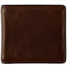 Dents Severn Pebble Grain Leather Bifold Wallet with RFID Protection – Dark Tan & Black