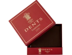 Dents Severn Pebble Grain Leather Bifold Wallet with RFID Protection – Dark Tan & Black