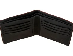 Dents Severn Pebble Grain Leather Bifold Wallet with RFID Protection – Dark Tan & Black