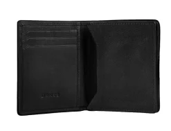Dents Severn Pebble Grain Leather Card Holder with RFID Protection – Dark Tan & Black