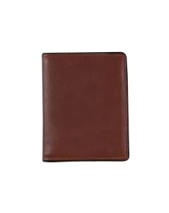 Dents Severn Pebble Grain Leather Card Holder with RFID Protection – Dark Tan & Black