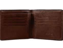 Dents Severn Pebble Grain Leather Bifold Wallet with RFID Protection – Black & Dark Tan